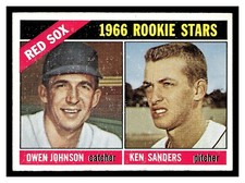 1966 TOPPS RED SOX ROOKIE STARS #356 KEN SANDERS RARE INK OVERPRINT ERROR OOAK?
