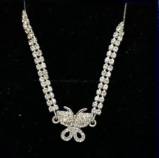 Rhinestone  Butterfly Ankle Bracelet 12” Adjustable in Gift Box