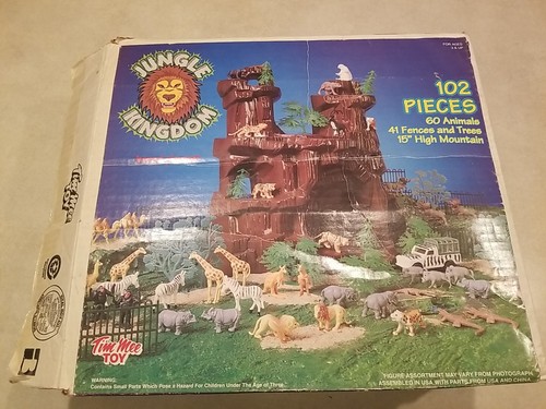 Tim Mee Toys Jungle Kingdom Playset *NEAR COMPLETE* *ORIGINAL BOX* - Picture 15 of 19