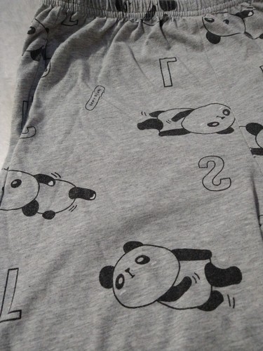 Girls Sleeping Pandas Pajamas 2 Piece Set Pink Gray Size 12 Long Pants - Picture 9 of 12