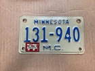 1977 Minnesota Motorcycle License Plate 131-940