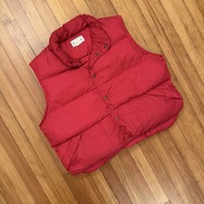 Vintage L.L.Bean Goose Down Puffer Vest Red Men’s 2XL Made in USA Snap Front