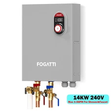 FOGATTI 14KW Electric Tankless Water Heater, Whole House Instant Hot Boiler 240V