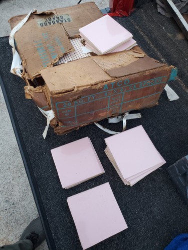 Pink Ceramic Wall Tile 4-3/8" Single Glossed Square Vtg Atco USA MCM NOS - Picture 7 of 15
