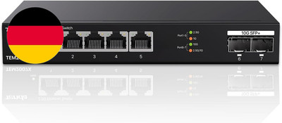 Tenda 2.5Gbit Switch Mit 5X 2,5G Ports & 2X 10G SFP+ Ports, Unmanaged 2.5 Gigabi