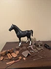 Louis Marx Johnny West Thunderbolt Horse Figure Black 1965 Tons Of Accessories