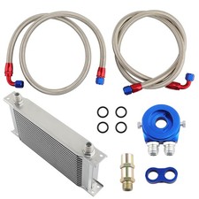 Engine Oil Cooler 19 Row An10 Universal W 56 62 Braided Hoses