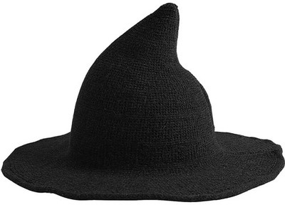 Womens Witch Hat Wide Brim Wool Wizard Caps Halloween Masquerade Costume
