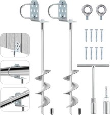 Swing Set Anchors 20" Heavy Duty Ground Anchors Screw in W/ L-Brackets Drill