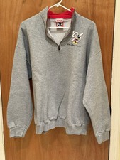 Walt Disney World Mickey Mouse Gray Pullover Sweatshirt XXL 2XL Red Quarter Zip