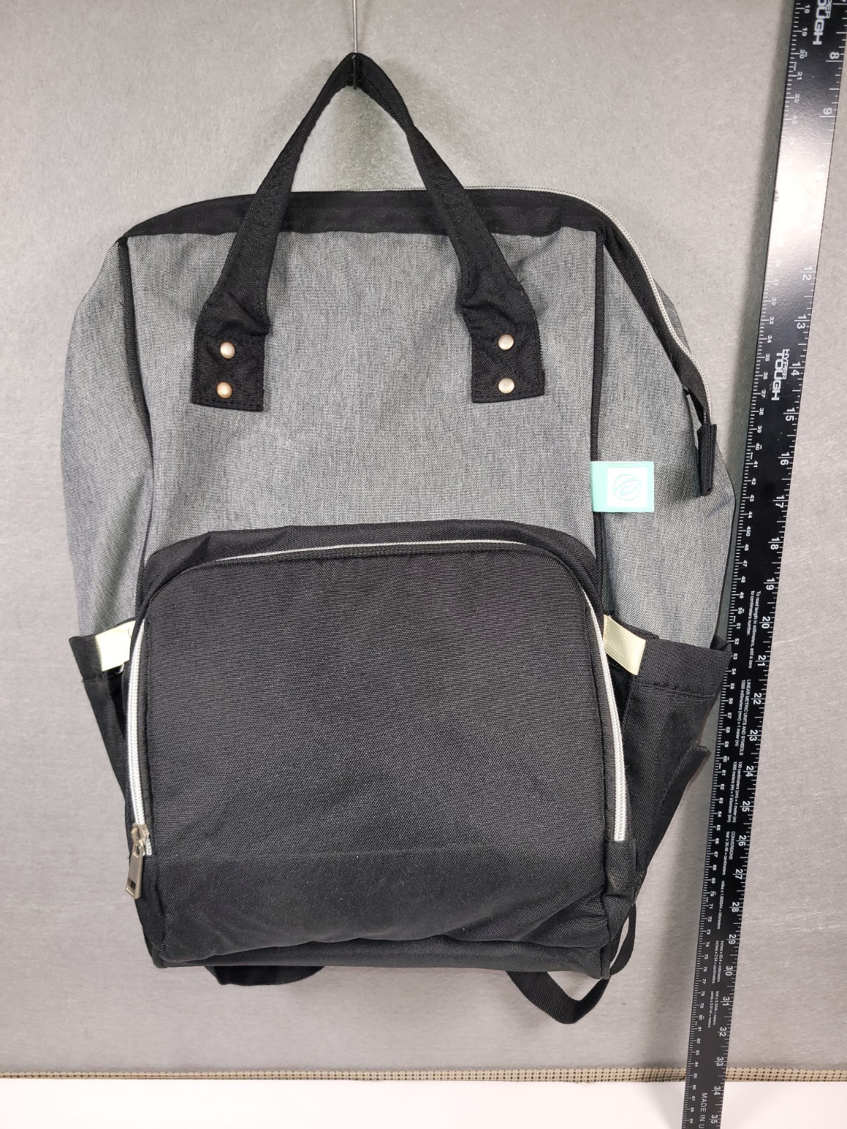 AFBP Grey & Black Breast Pump Backpack Diaper Bag  -image