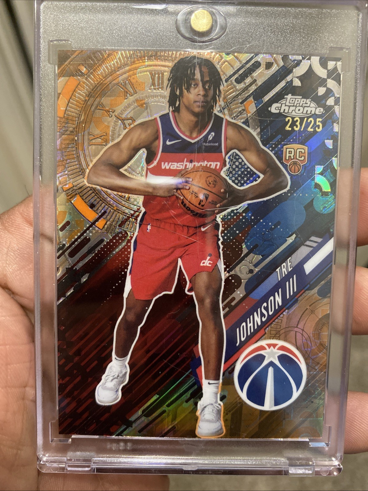 2025-26 Topps Chrome Tre Johnson III Rookie Go Time Orange Refractor 23/25 RC