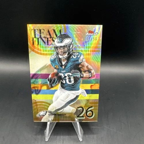 2025 Topps Finest Team Finest Saquon Barkley TF-5 Eagles Gold Refractor /50
