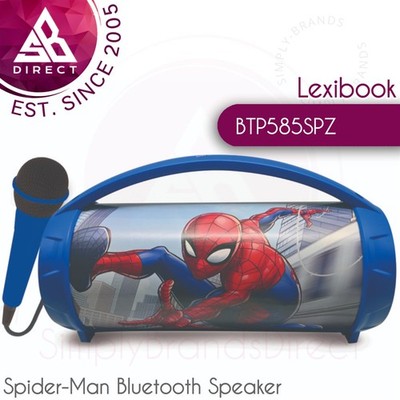 Lexibook BTP585SPZ Spider-Man Bluetooth Lautsprecher mit Beleuchtung & Mikrofon 1200 mAh Blau