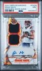 2024 Drake Maye PATCH AUTO Topps Resurgence RC Ignite WHITE SURGE 82/125 PSA 9