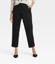 Women's High-Rise Tapered Ankle Chino Pants Size 8R Relaxed Fit A New Day