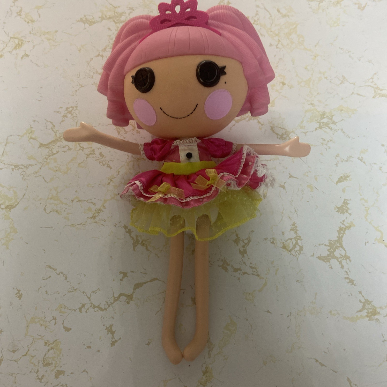 Lalaloopsy Jewel Sparkles Doll 12" Full Size  Pink Hair Crown Dress Outfit
