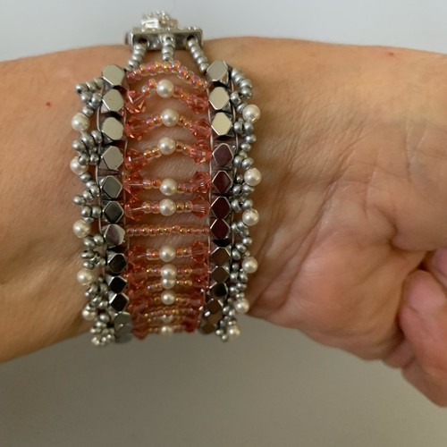 Bracciale Bohemien in rame nero intrecciato con perline avvolgenti - Foto 7 di 10