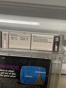 1986 Nintendo NES Gumshoe WATA 7.0 CIB Graded 5 Screw Black Box Game