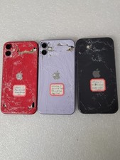 Lot of 3 Apple iPhone 11 A2111 64 GB RED/ PURPLE /Black For parts Broken 