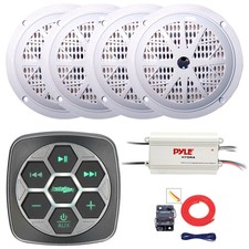 Metra Marine Boat Controller, 4x 5.25'' 100W Speakers, 4-Channel Amplifier, Kit