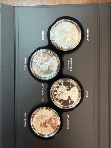 2017 American Liberty 225th Anniversary Silver (4 Medal) Set Box & COA US Mint