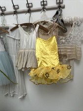 Vintage Yellow Lace Tulle Princess Ballerina Dress Costume Child Handmade