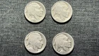 Four 1913-P Type 1 (on mound) Buffalo Nickels - Original Circulated Condition
