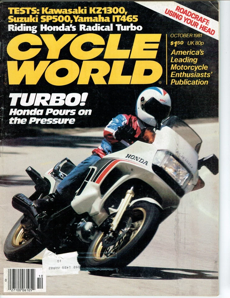 October 1981 Cycle World motorcycle magazine Honda CX500 Turbo Yamaha IT465 - Image 1 of 3