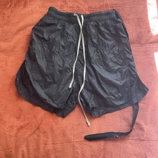 Rick Owens DRKSHDW Black Nylon Drawstring Shorts Men's Size 09 Made in Italy