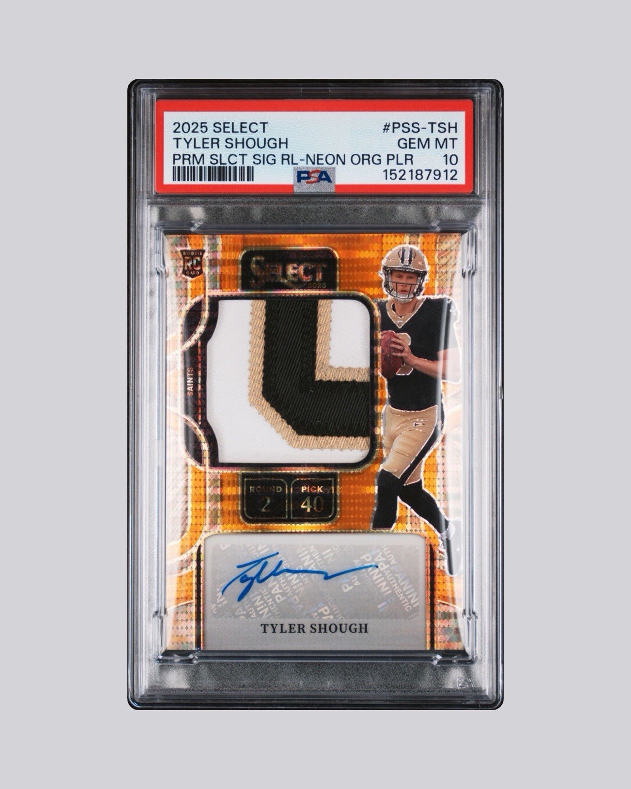 Tyler Shough Panini Select Prime Selection Signatures Relics #PSSTSH Base