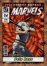 2023 Donruss Baseball #M5 Pete Rose Marvels Holo Foil Card 165/999