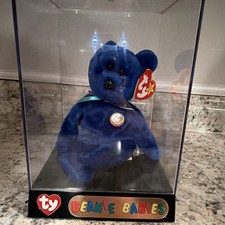 Ty Beanie Babies Blue Bear Plush Display Case Retired Vintage 1998