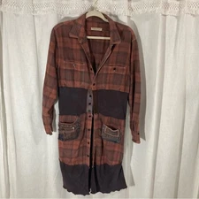 Multiple Threads plaid patchwork long shirt jacket shacket lagenlook boho DIY