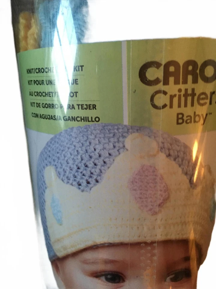 Caron Critters Baby Blue Crown Kit Hat Cap Knitting Crochet DIY Craft NIP - Image 2 of 4