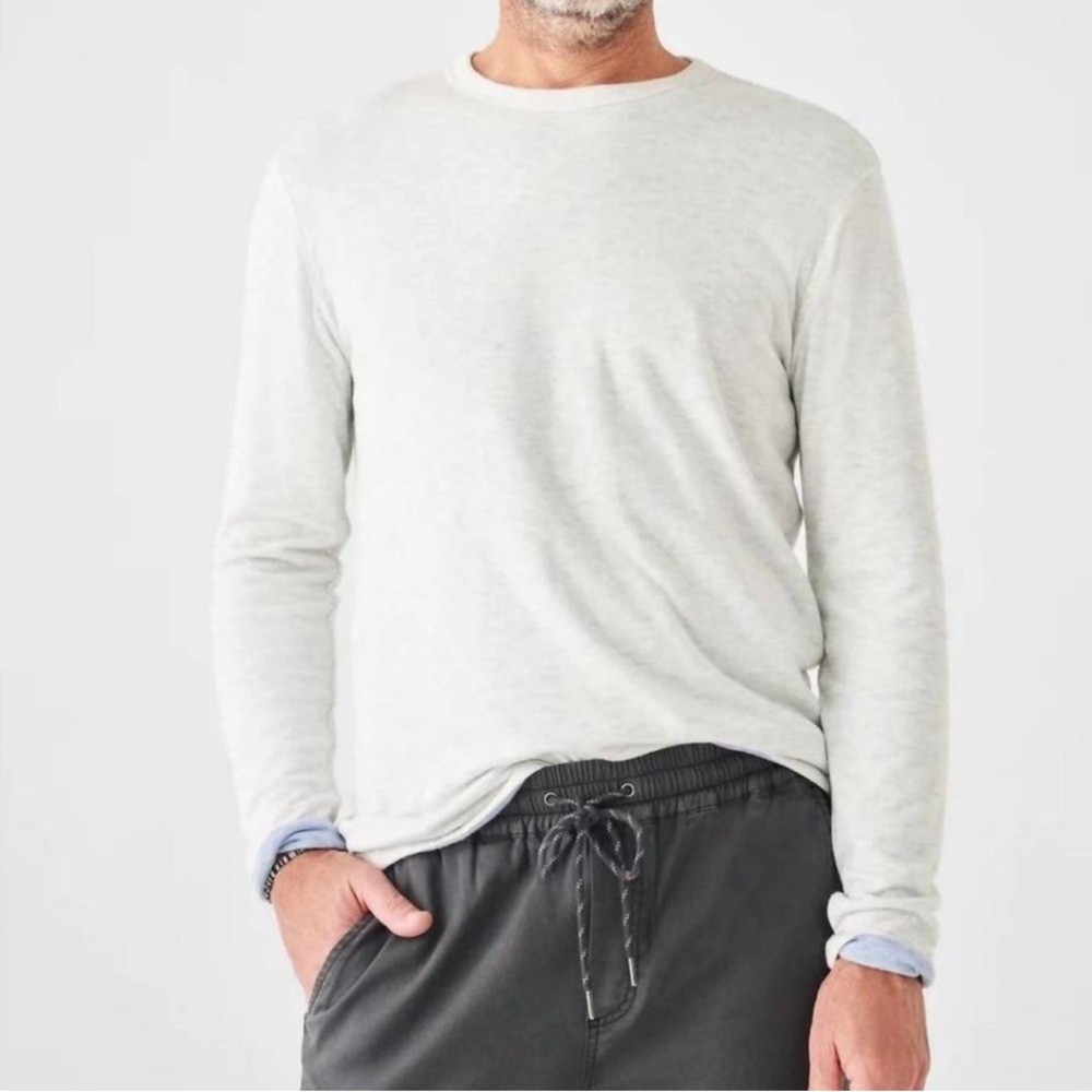 Pristine FAHERTY cloud reversible crew in ivory h… - image 7