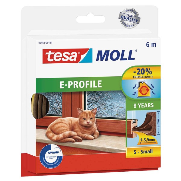 Tesa Tesamoll® E-Profil Fenster-Dichtungsband Braun 9,0 Mm X 6,0 M 1 Rolle-image