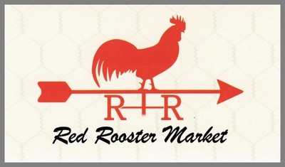Red Rooster Market fElizabeth Strack West Chazy NY Vintage Business Card