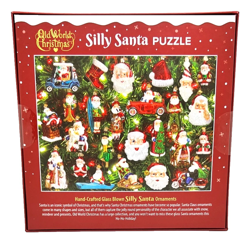 Old World Christmas Silly Santa Claus Glass Tree Ornaments 500 Piece Puzzle - Image 2 of 2