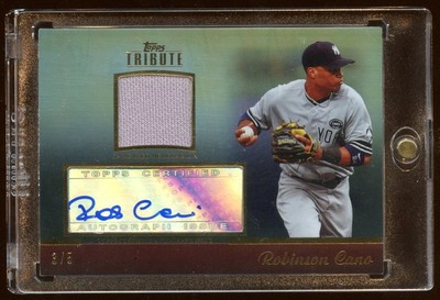 TOPPS TRIBUTE GOLD ROBINSON CANO AUTO JERSEY 3/5  BEAUTIFUL ITEM   YANKEES