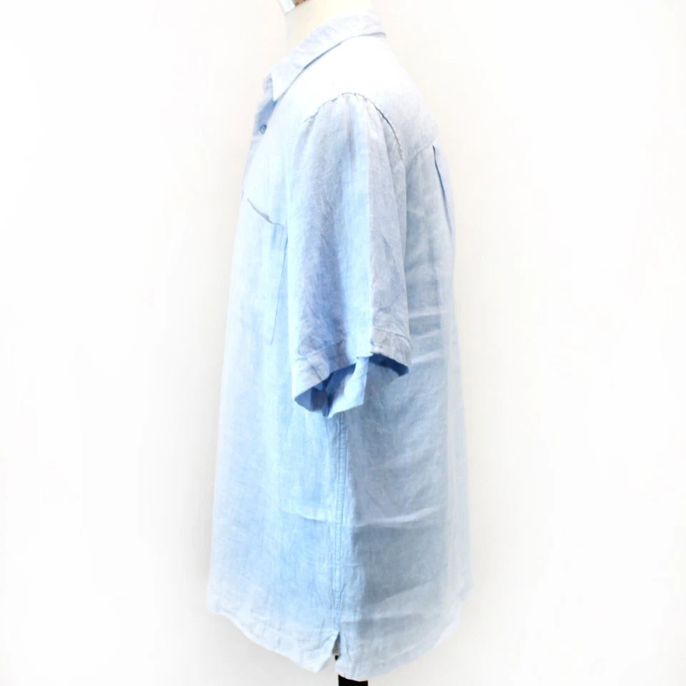 Donald J. Trump Signature Collection Blue 100% Linen Short Sleeve Shirt Large - Image 4 of 4