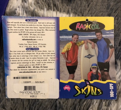 NEW! Radicool Skin Rash Guard Childs 100 SPF Green/Purple Swimwear Suit Size 2 - Picture 5 of 6