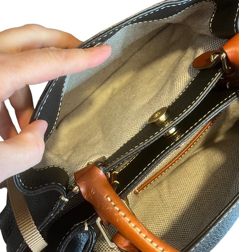 Dooney & Bourke schwarz und braun Kiesel Leder Brenna Handtasche 12" x 9" x 6" A - Bild 10 von 14