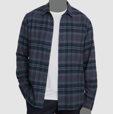  225 Vince Men's Classic-Fit Blue Plaid Long-Sleeve Button Down Shirt Size L