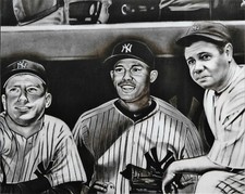 Mickey Mantle Mariano Rivera Babe Ruth Photo Art New York Yankees 10x8 Baseball 