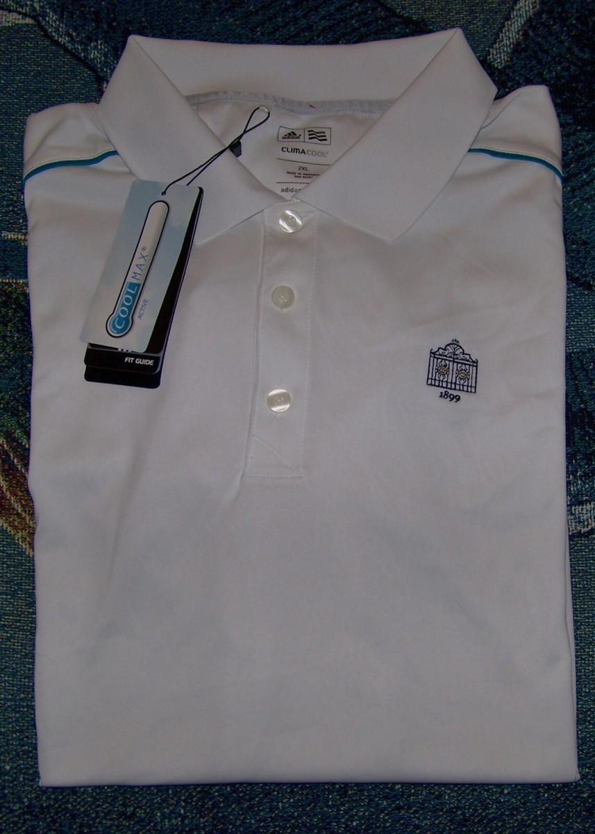 NEW ADIDAS CLIMACOOL Polyester Polo Button Shirt INNIS ARDEN GOLF