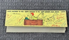 Vintage “Miami News” Newspaper Cartoonist Birthday Card Signed Staff Don Wright