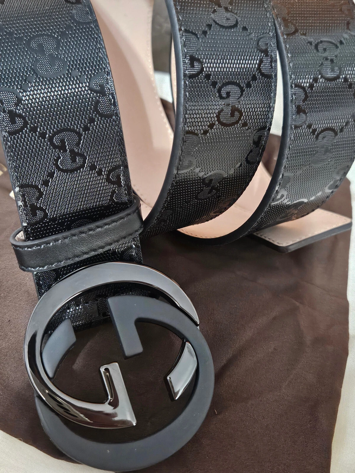 Ceinture GUCCI noire Imprime monogramme noir GG taille 34/36