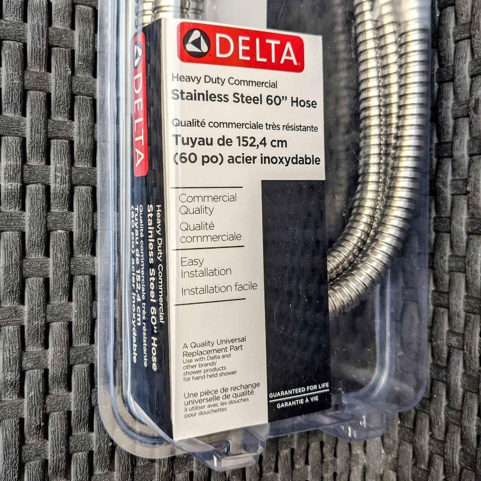 NEW Delta 75007140 heavy duty 60" stainless steel chrome shower replacement hose eBay