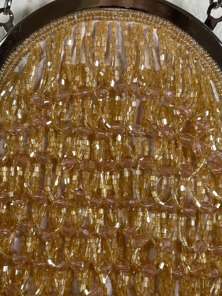 Bolso sin asas Bijoux Terner colgante con cuentas de noche cartera vintage cierre de beso Foto 2 de 4